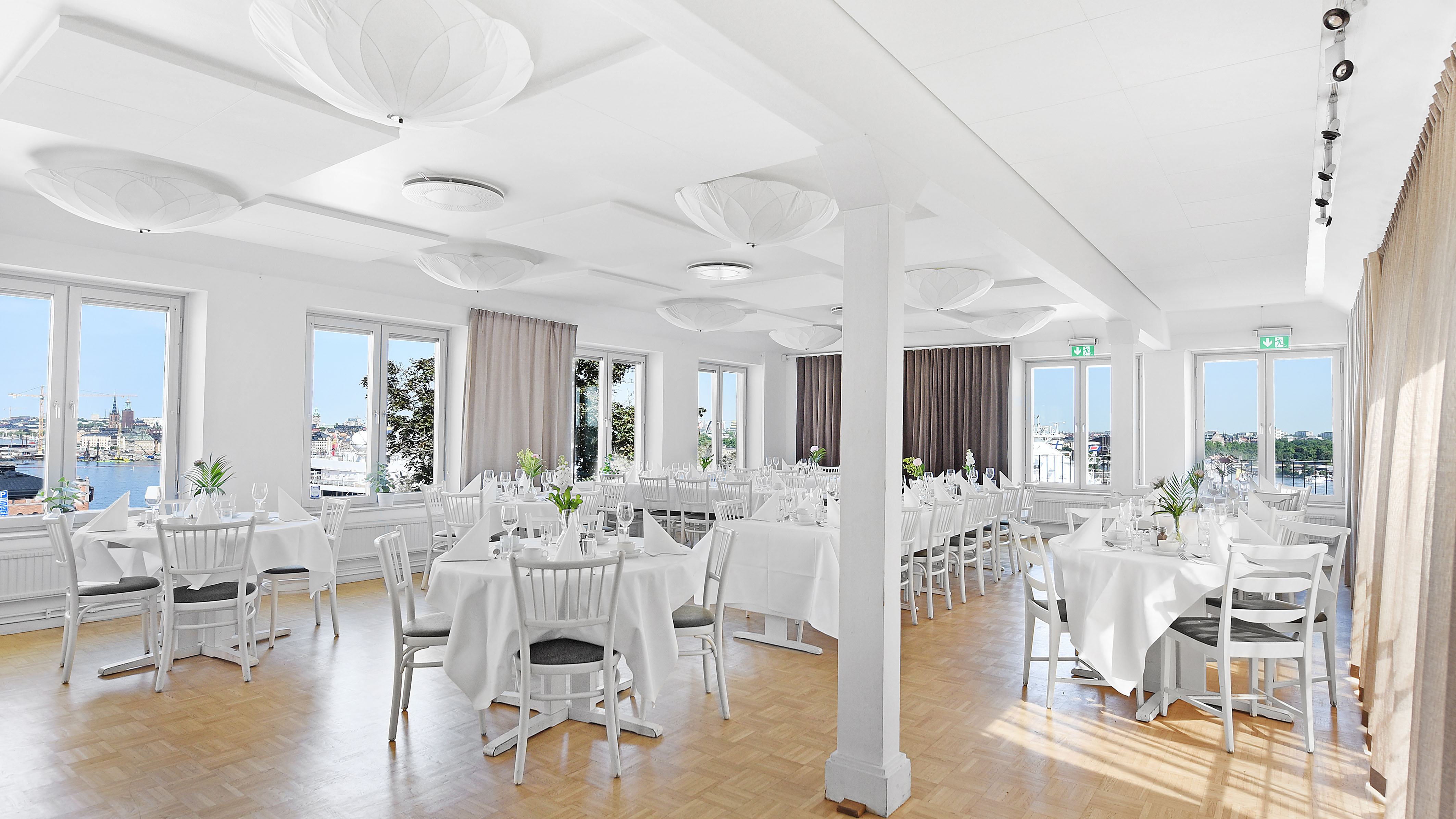 Restaurant with wiew of Stockholm and its inlet