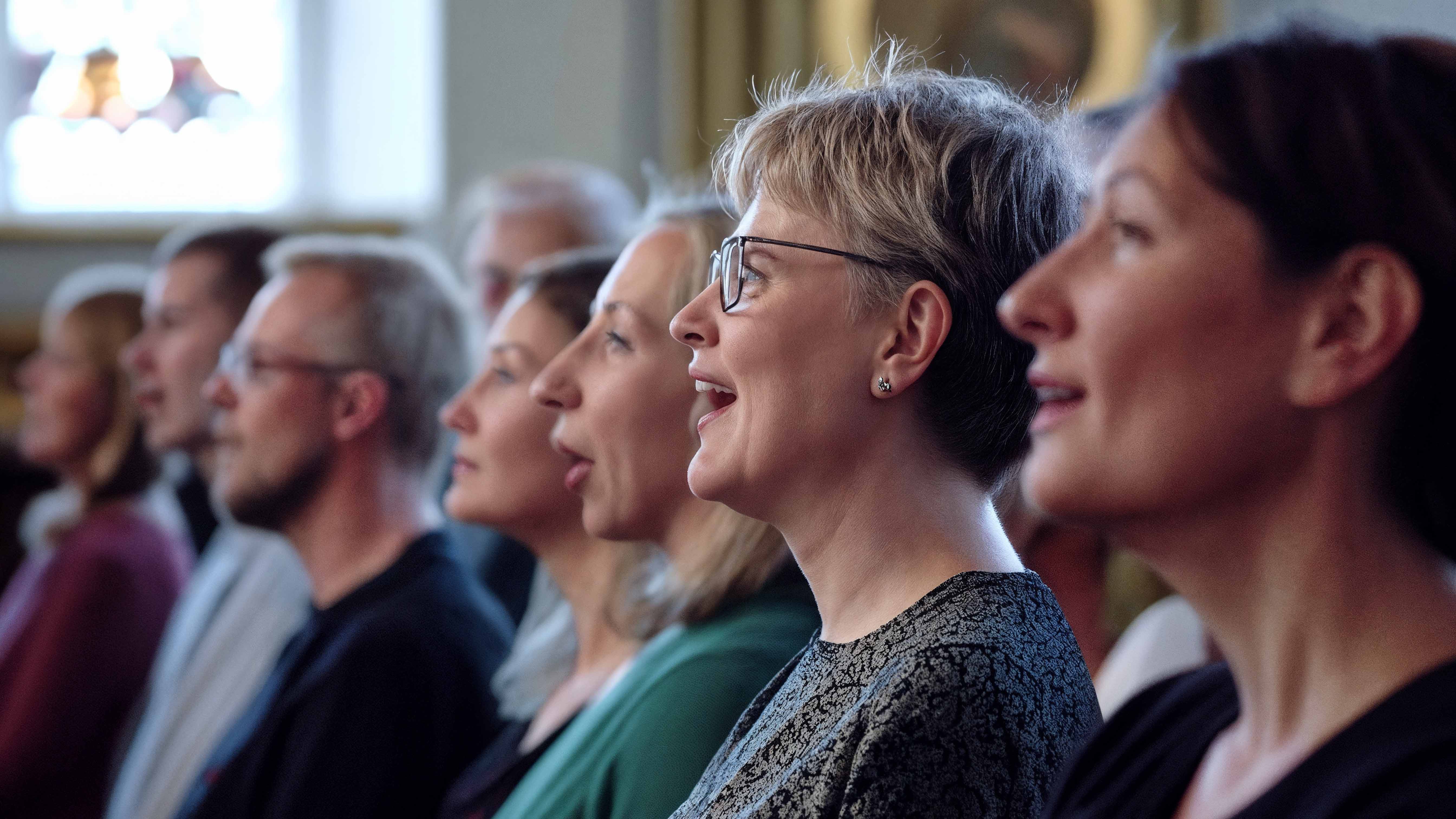 Allsång i Ersta kyrka (AI-genererad bild)